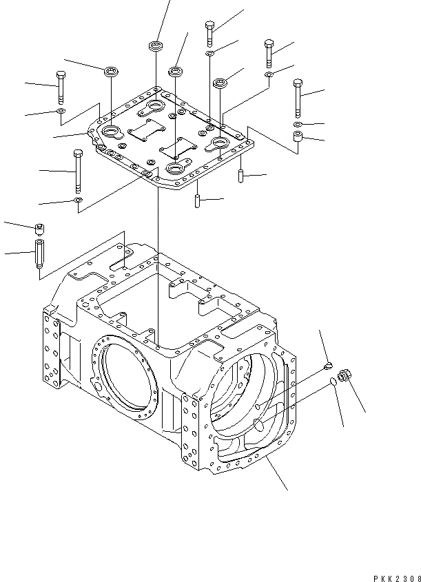 Схема запчастей Komatsu D41PF-6 - СИЛОВАЯ ЛИНИЯ (КОРПУС) (PF) СИЛОВАЯ ПЕРЕДАЧА И КОНЕЧНАЯ ПЕРЕДАЧА