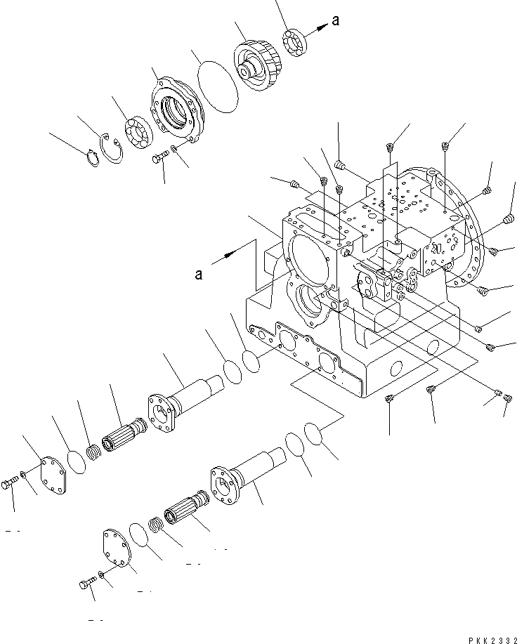 Схема запчастей Komatsu D41PF-6 - ТРАНСМИССИЯ (КОРПУС) (PF) СИЛОВАЯ ПЕРЕДАЧА И КОНЕЧНАЯ ПЕРЕДАЧА