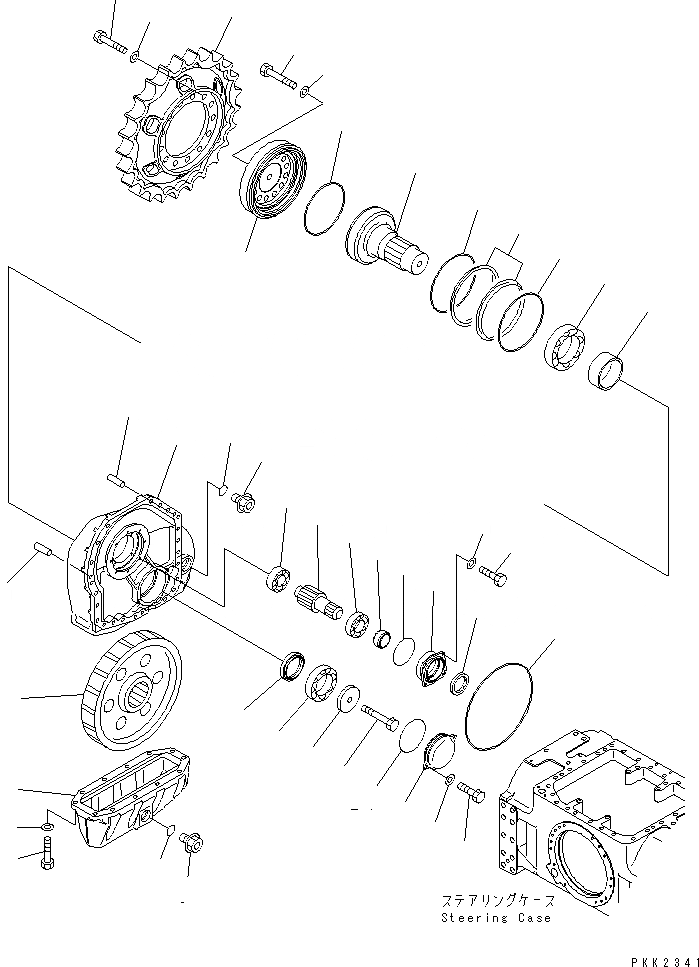 Схема запчастей Komatsu D41PF-6 - КОНЕЧНАЯ ПЕРЕДАЧА (ПРАВ.) (PF) СИЛОВАЯ ПЕРЕДАЧА И КОНЕЧНАЯ ПЕРЕДАЧА