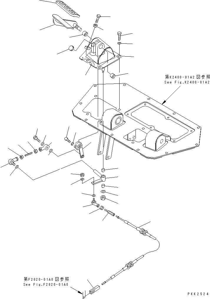 Схема запчастей Komatsu D41PF-6 - ПОЛ (ПЕДАЛЬ ЗАМЕДЛИТЕЛЯ ОБОРОТОВ) КАБИНА ОПЕРАТОРА И СИСТЕМА УПРАВЛЕНИЯ