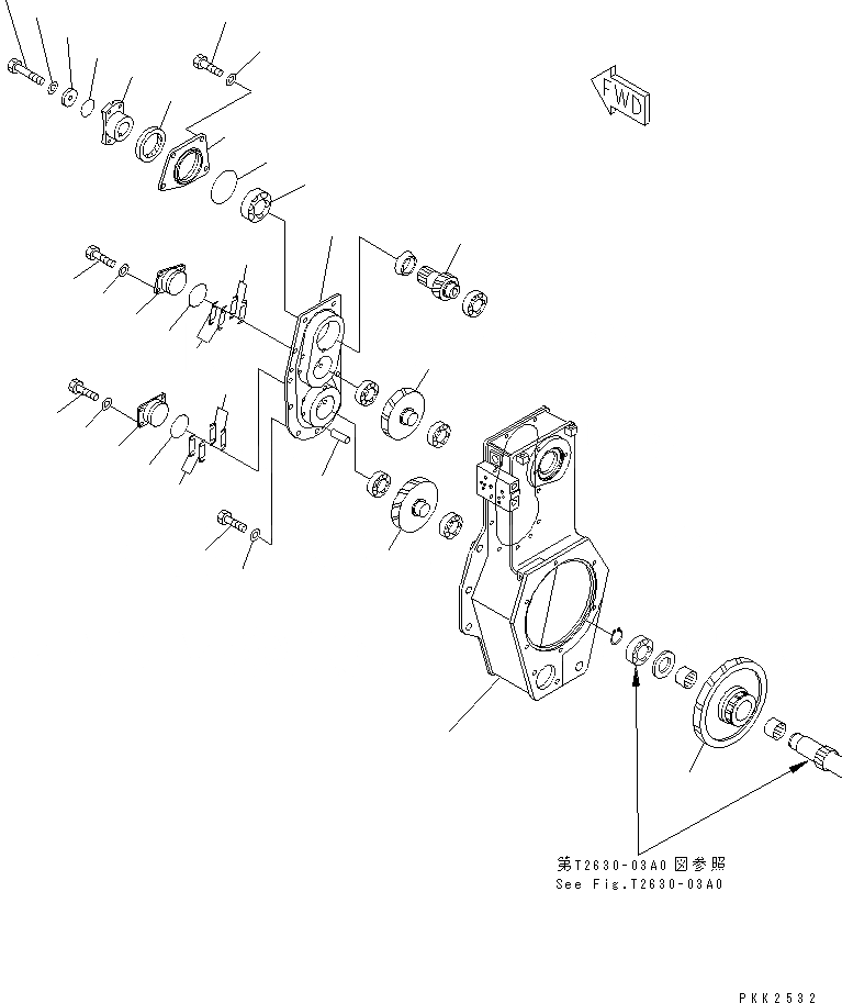 Схема запчастей Komatsu D41PF-6 - МЕХ-М ОТБОРА МОЩН-ТИ ПРИВОД РАБОЧЕЕ ОБОРУДОВАНИЕ