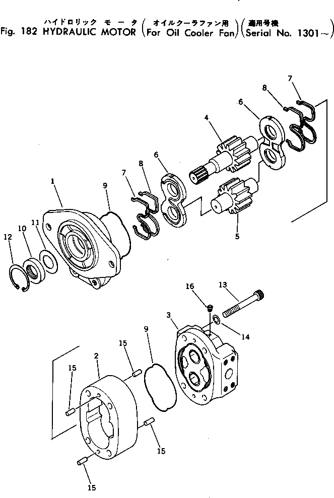Схема запчастей Komatsu D455A-1 - ГИДРАВЛ МОТОР (ДЛЯ МАСЛООХЛАДИТЕЛЬ ВЕНТИЛЯТОР)(№-) КОМПОНЕНТЫ ДВИГАТЕЛЯ И ЭЛЕКТРИКА
