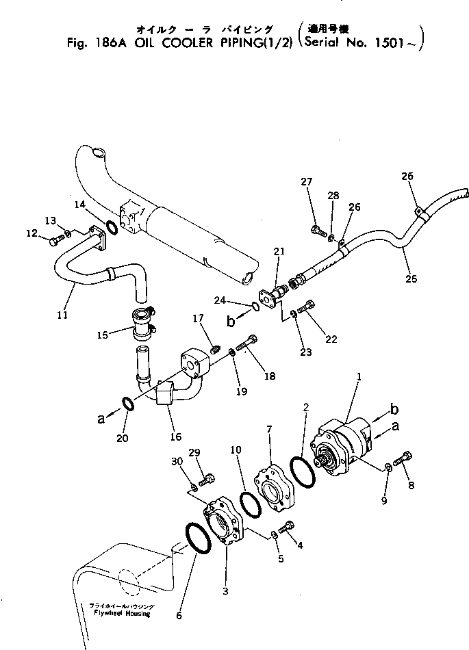 Схема запчастей Komatsu D455A-1 - ЛИНИИ МАСЛООХЛАДИТЕЛЯ (/)(№-) КОМПОНЕНТЫ ДВИГАТЕЛЯ И ЭЛЕКТРИКА