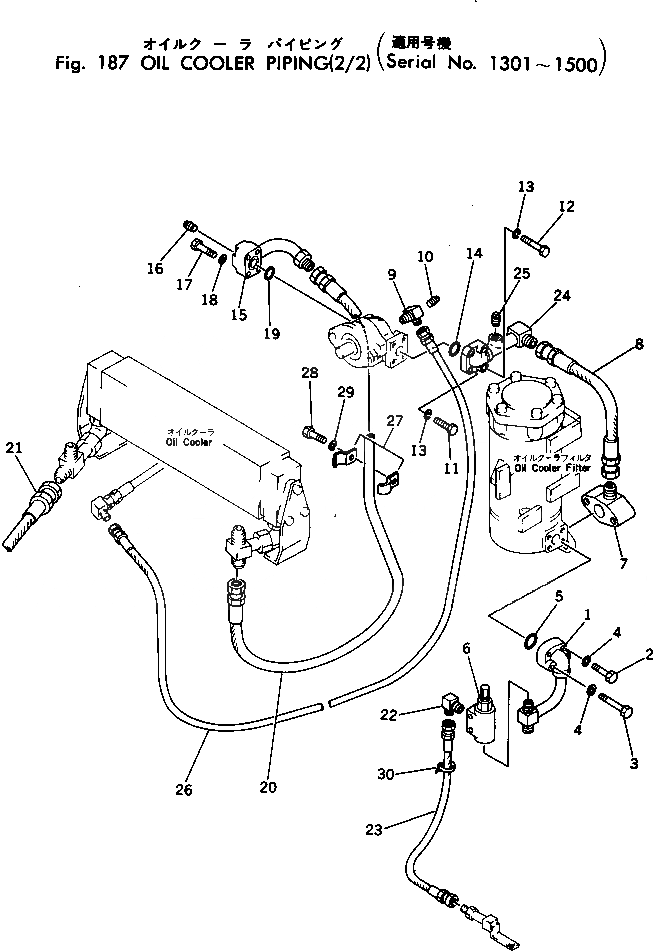 Схема запчастей Komatsu D455A-1 - ЛИНИИ МАСЛООХЛАДИТЕЛЯ (/)(№-) КОМПОНЕНТЫ ДВИГАТЕЛЯ И ЭЛЕКТРИКА