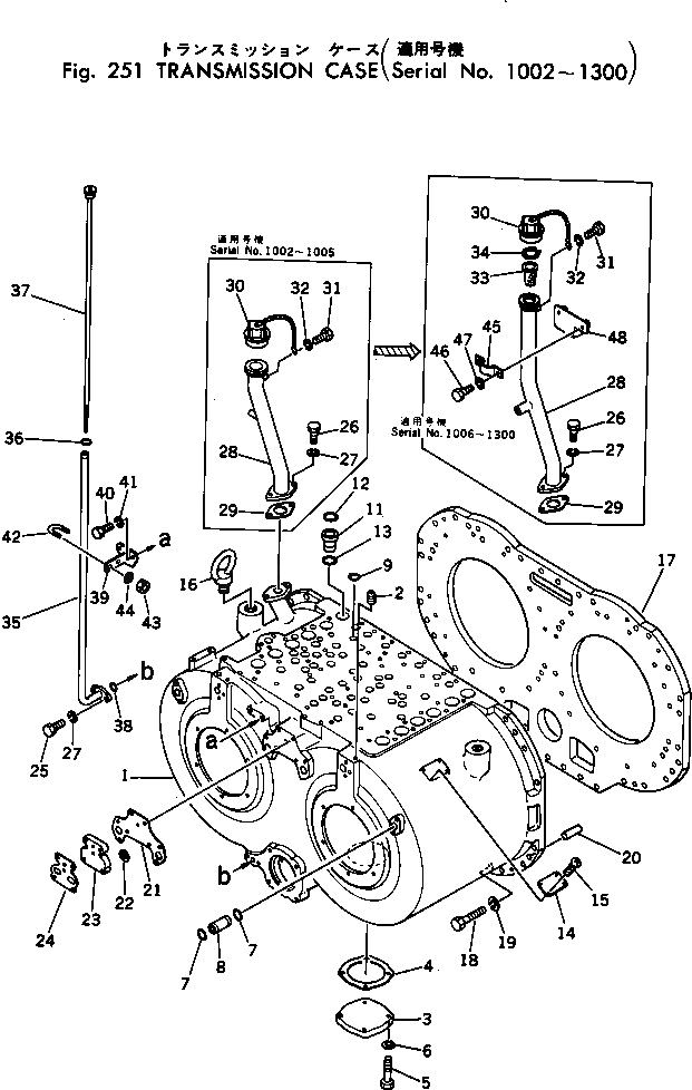 Схема запчастей Komatsu D455A-1 - КОРПУС ТРАНСМИССИИ(№-) ГИДРОТРАНСФОРМАТОР И ТРАНСМИССИЯ