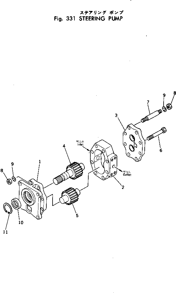 Схема запчастей Komatsu D455A-1 - НАСОС РУЛЕВ. УПРАВЛ-Я СИСТЕМАУПРАВЛЕНИЯ ПОВОРОТОМ И КОНЕЧНАЯ ПЕРЕДАЧА