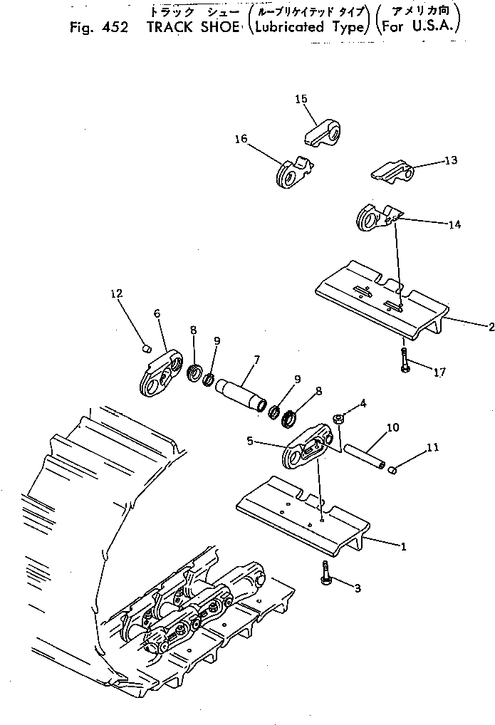 Схема запчастей Komatsu D455A-1 - ГУСЕНИЦЫ (СМАЗЫВ. ТИПА) (ДЛЯ США) ГУСЕНИЦЫ