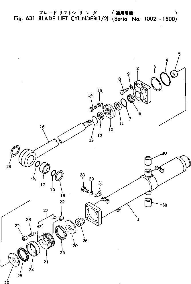 Схема запчастей Komatsu D455A-1 - ЦИЛИНДР ПОДЪЕМА ОТВАЛА (/)(№-) УПРАВЛ-Е РАБОЧИМ ОБОРУДОВАНИЕМ