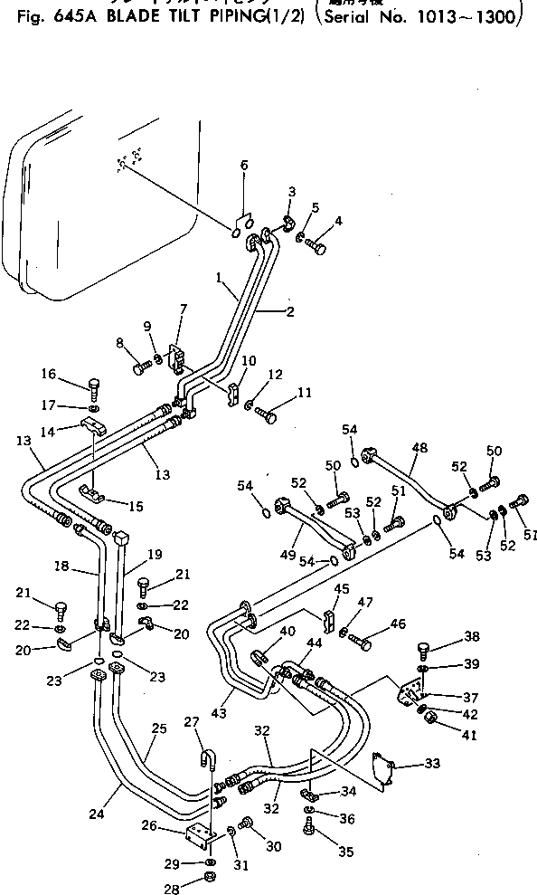 Схема запчастей Komatsu D455A-1 - ПЕРЕКОС. ОТВАЛА ТРУБЫ (/)(№-) УПРАВЛ-Е РАБОЧИМ ОБОРУДОВАНИЕМ