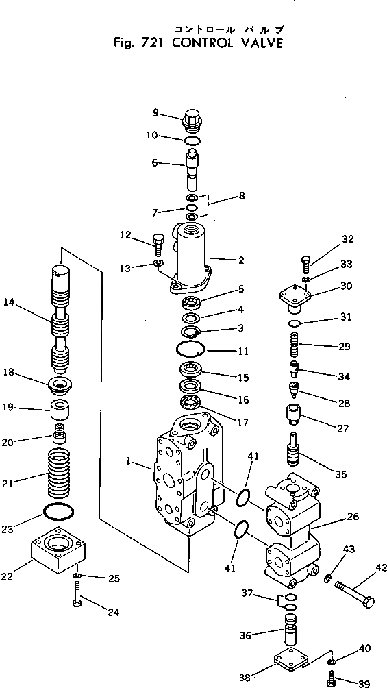 Схема запчастей Komatsu D455A-1 - УПРАВЛЯЮЩ. КЛАПАН РАБОЧЕЕ ОБОРУДОВАНИЕ