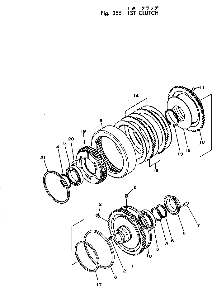 Схема запчастей Komatsu D45A-1 - 1 МУФТА ГИДРОТРАНСФОРМАТОР И ТРАНСМИССИЯ