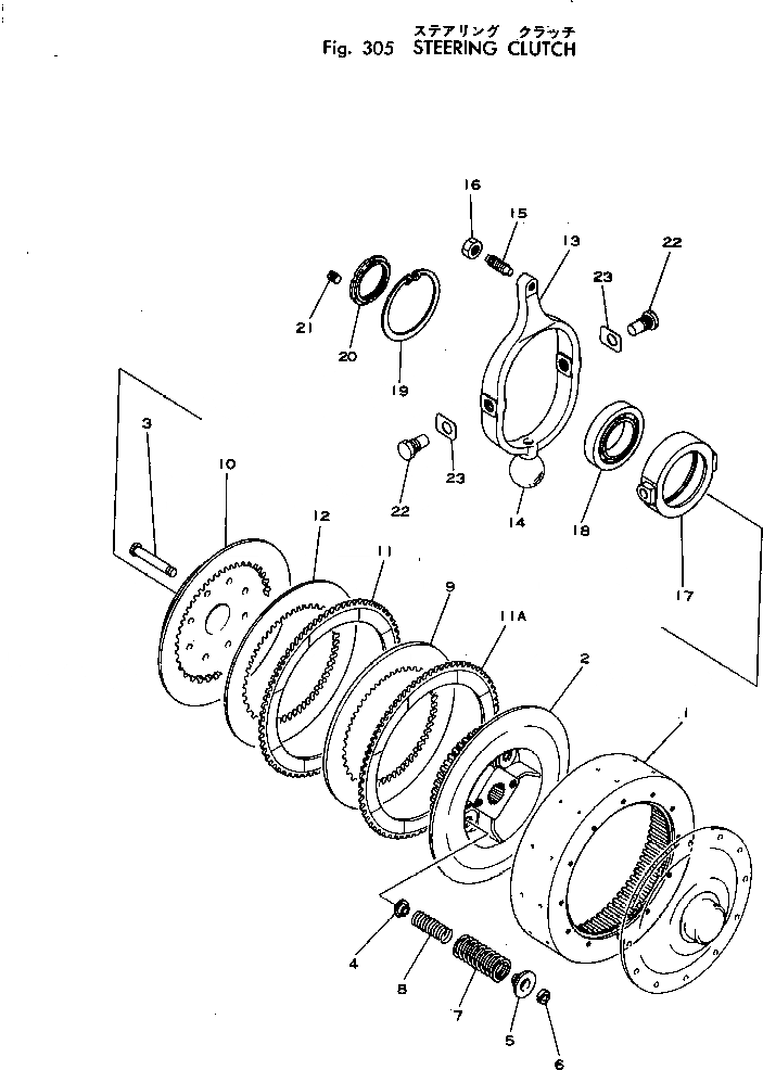 Схема запчастей Komatsu D45A-1 - БОРТОВ. ФРИКЦИОН СИСТЕМАУПРАВЛЕНИЯ ПОВОРОТОМ И КОНЕЧНАЯ ПЕРЕДАЧА