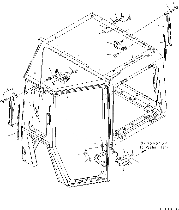 Схема запчастей Komatsu D475A-3 - КАБИНА (ДВОРНИКИ) (ВЫС. УСИЛ. PSI СТЕКЛА)(№7-) КАБИНА ОПЕРАТОРА И СИСТЕМА УПРАВЛЕНИЯ