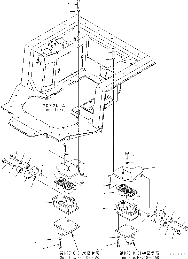 Схема запчастей Komatsu D475A-3 - КРЕПЛЕНИЕ ПОЛА (ЗАДН.)(№-7) КАБИНА ОПЕРАТОРА И СИСТЕМА УПРАВЛЕНИЯ