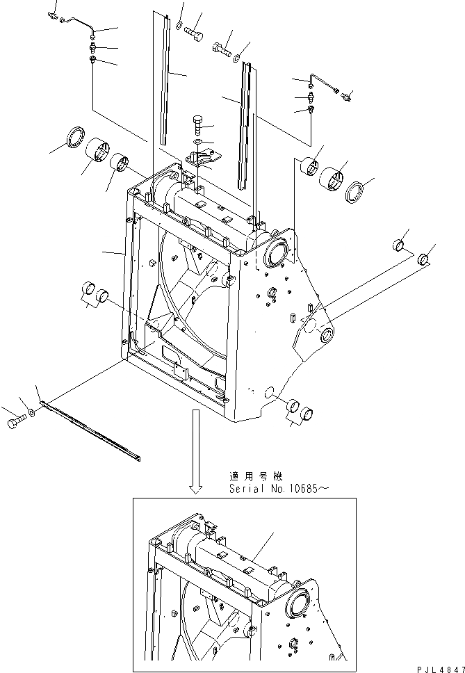 Схема запчастей Komatsu D475A-3 - ЗАЩИТА РАДИАТОРА ЧАСТИ КОРПУСА