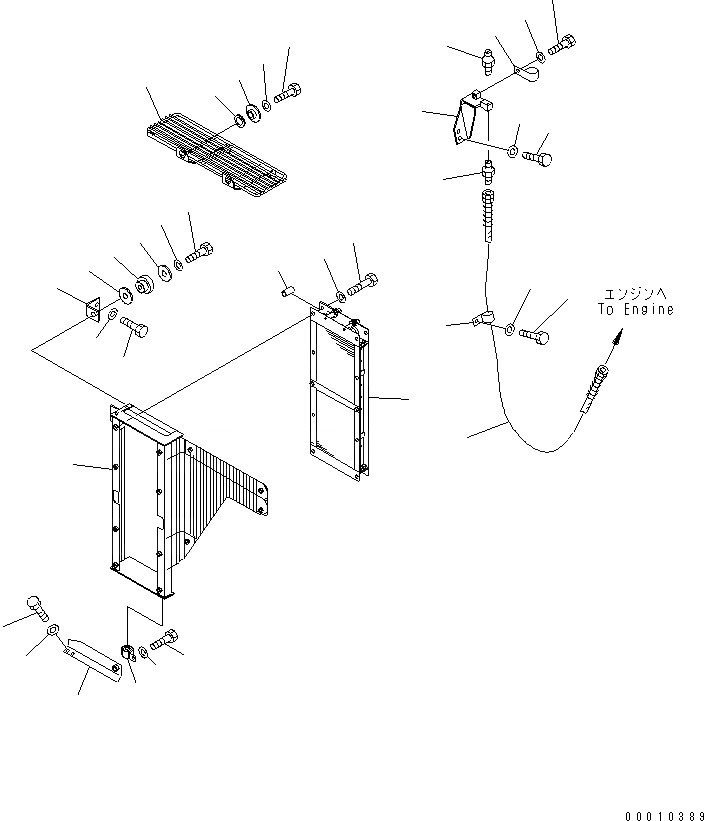 Схема запчастей Komatsu D475A-3 - ЗАЩИТА ВЕНТИЛЯТОРА (С КОНДИЦИОНЕРОМ) (С РЕШЕТКА) ЧАСТИ КОРПУСА