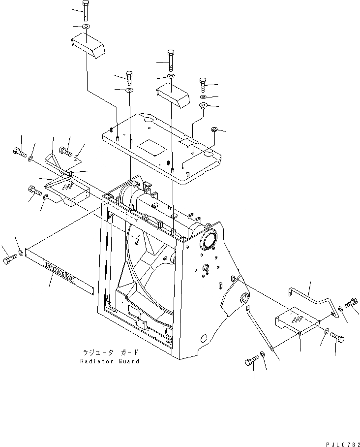 Схема запчастей Komatsu D475A-3 - ЗАЩИТА РАДИАТОРА (/) ЧАСТИ КОРПУСА
