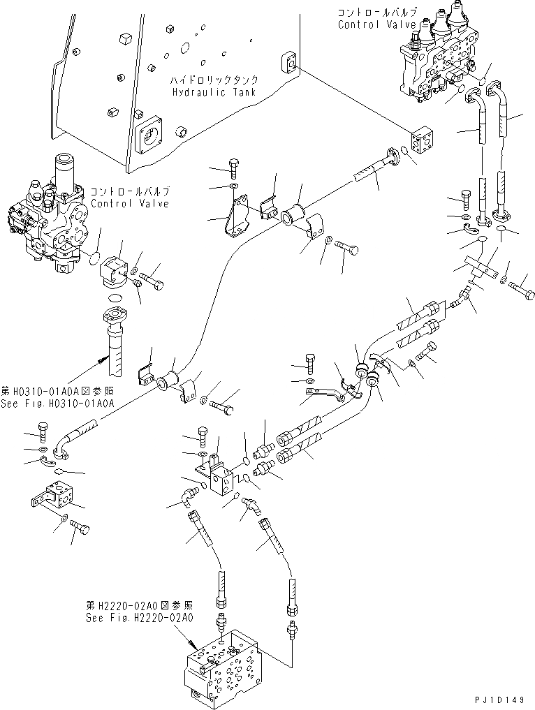 Схема запчастей Komatsu D475A-3 - БАК КЛАПАН И ПЕРЕКОС. ОТВАЛА ЛИНИЯ (ДЛЯ ОТВАЛА С ДВОЙН. ПЕРЕКОСОМ И SUPER DOZER) ЧАСТИ КОРПУСА