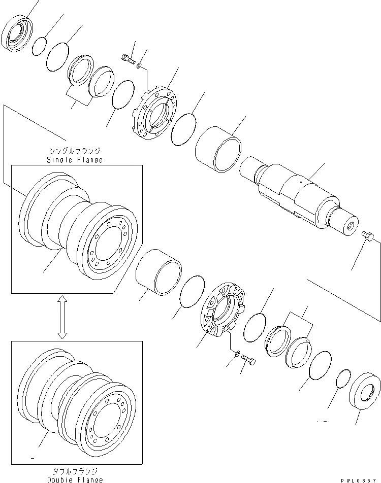 Схема запчастей Komatsu D475A-3 - ОПОРНЫЙ КАТОК (SUPER DOZER) ХОДОВАЯ