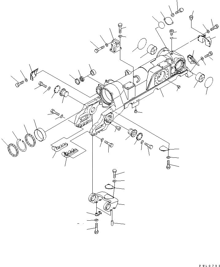 Схема запчастей Komatsu D475A-3 - ГУСЕНИЧНАЯ РАМА (ЛЕВ.)(№-8) ХОДОВАЯ