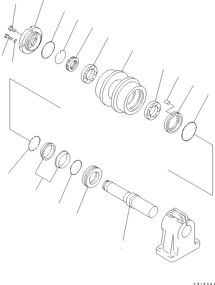 Схема запчастей Komatsu D475A-3 - ПОДДЕРЖИВАЮЩИЙ КАТОК(№8-) ХОДОВАЯ