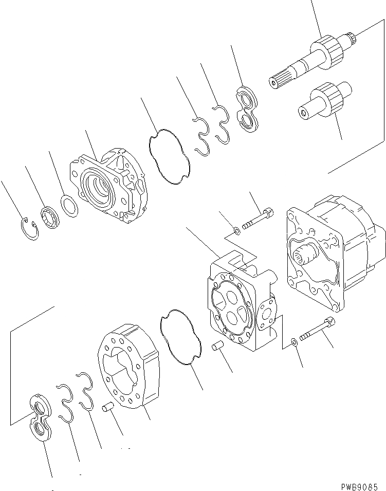 Схема запчастей Komatsu D475A-3 - ГИДР. НАСОС. (РАБОЧЕЕ ОБОРУДОВАНИЕ ПРАВ.) (/) ОСНОВН. КОМПОНЕНТЫ И РЕМКОМПЛЕКТЫ