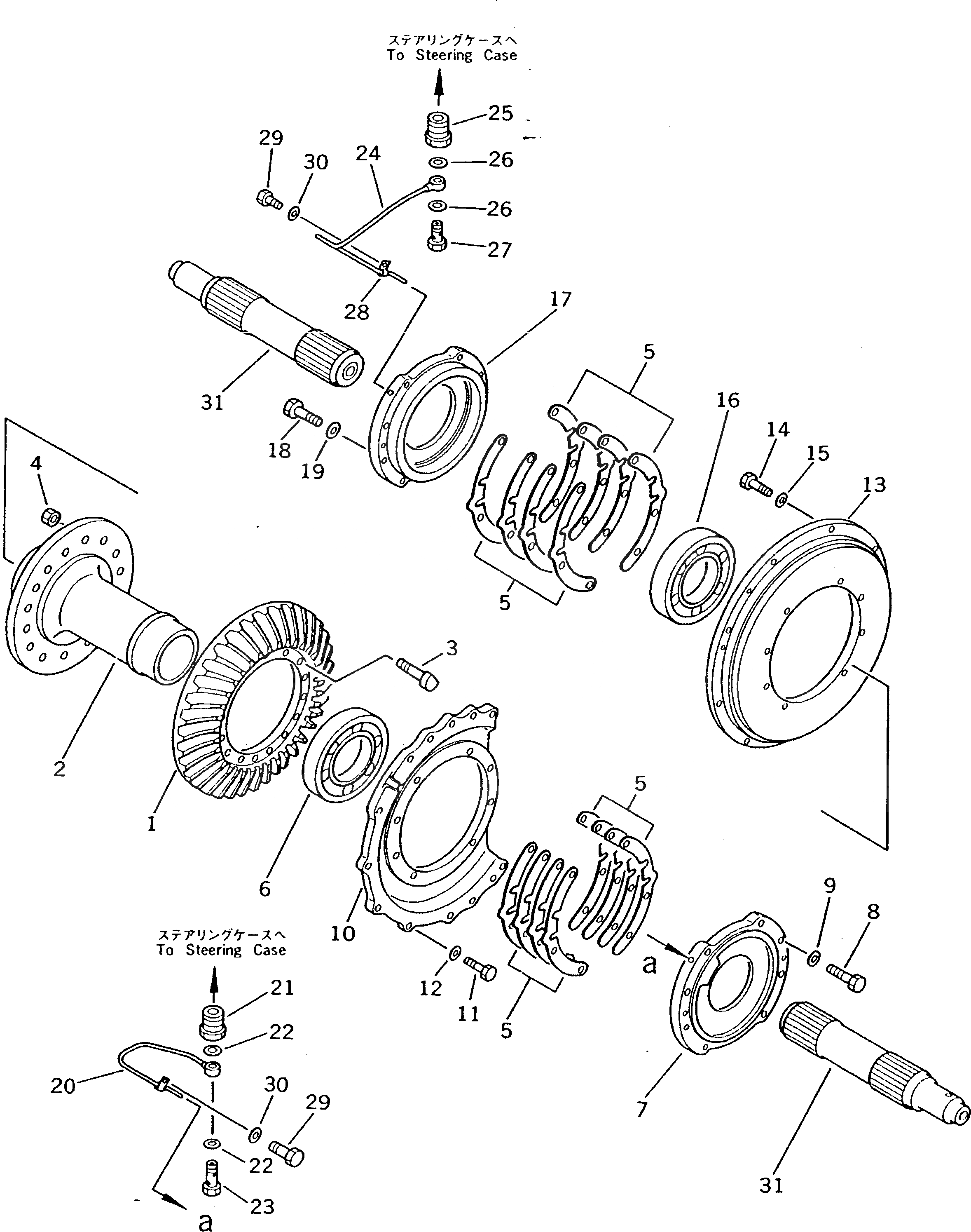Схема запчастей Komatsu D475A-1 - КОНИЧЕСКАЯ ПЕРЕДАЧА С ВАЛОМ СИСТЕМАУПРАВЛЕНИЯ ПОВОРОТОМ И КОНЕЧНАЯ ПЕРЕДАЧА