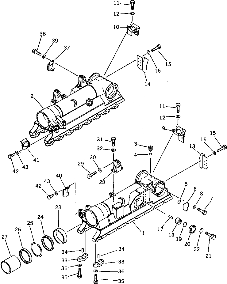 Схема запчастей Komatsu D475A-1 - ГУСЕНИЧНАЯ РАМА ГУСЕНИЦЫ