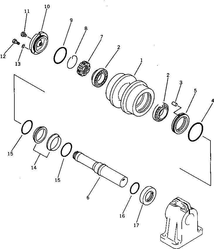 Схема запчастей Komatsu D475A-1 - ПОДДЕРЖИВАЮЩИЙ КАТОК ГУСЕНИЦЫ