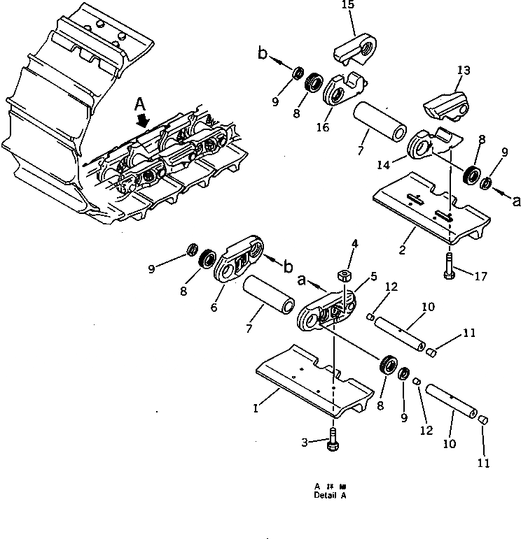 Схема запчастей Komatsu D475A-1 - ГУСЕНИЦЫ (СМАЗЫВ. ТИПА) ГУСЕНИЦЫ