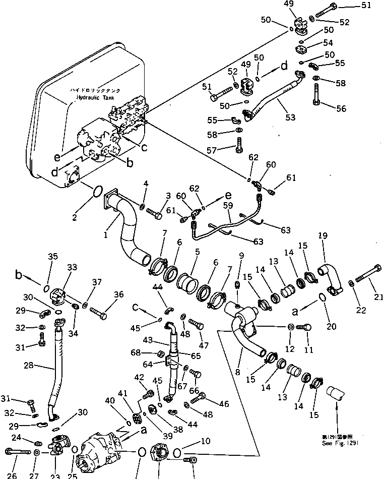 Схема запчастей Komatsu D475A-1 - ГИДРОЛИНИЯ (ИЗ БАКА В НАСОС - КЛАПАН) УПРАВЛ-Е РАБОЧИМ ОБОРУДОВАНИЕМ