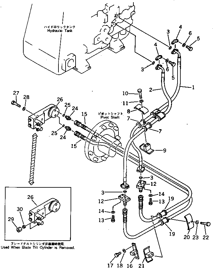 Схема запчастей Komatsu D475A-1 - ГИДРОЛИНИЯ (ПЕРЕКОС. ОТВАЛА ЛИНИЯ) (/) УПРАВЛ-Е РАБОЧИМ ОБОРУДОВАНИЕМ