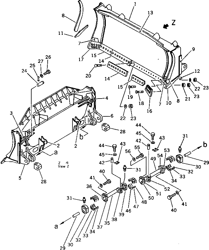 Схема запчастей Komatsu D475A-1 - ПРЯМ. ОТВАЛ ОТВАЛ (ДЛЯ K-ТИП СОЕДИНИТЕЛЬН. ЗВЕНО) РАБОЧЕЕ ОБОРУДОВАНИЕ