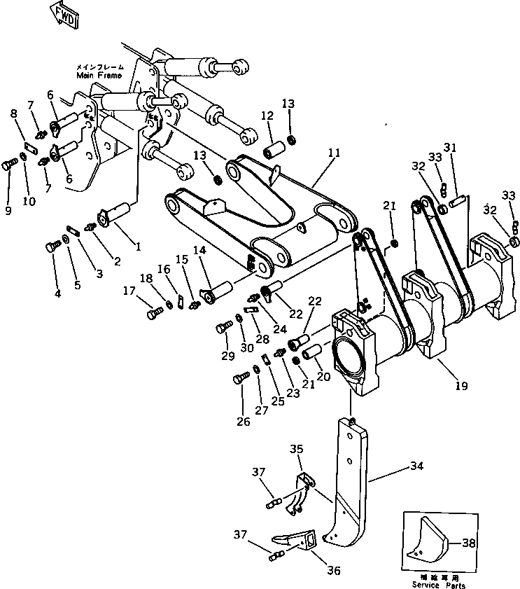 Схема запчастей Komatsu D475A-1 - MULTI SHANK РЫХЛИТЕЛЬ (РЕГУЛИР. ТИП) РАБОЧЕЕ ОБОРУДОВАНИЕ
