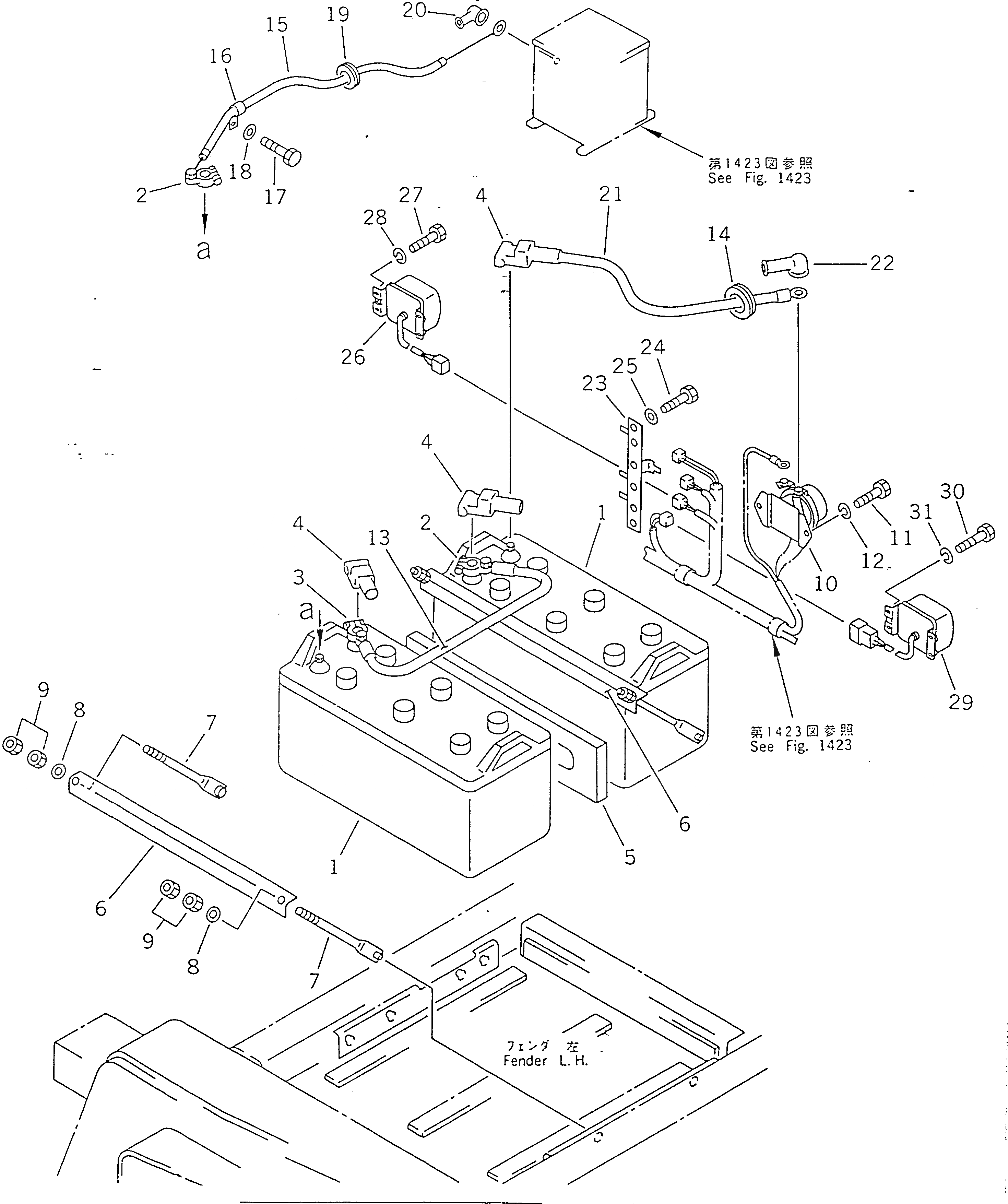 Схема запчастей Komatsu D475A-2 - АККУМУЛЯТОР И РЕЛЕ¤ ЛЕВ. КОМПОНЕНТЫ ДВИГАТЕЛЯ И ЭЛЕКТРИКА