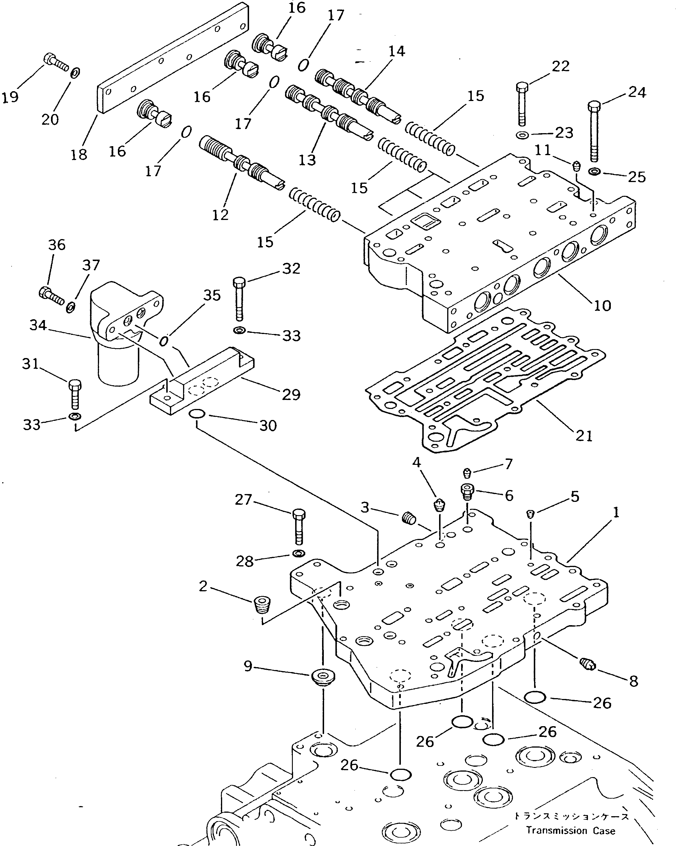Схема запчастей Komatsu D475A-2 - КЛАПАН ТРАНСМИССИИ (/) ГТР CONVERTOR¤ ТРАНСМИССИЯ¤ РУЛЕВ. УПРАВЛЕНИЕ И КОНЕЧНАЯ ПЕРЕДАЧА