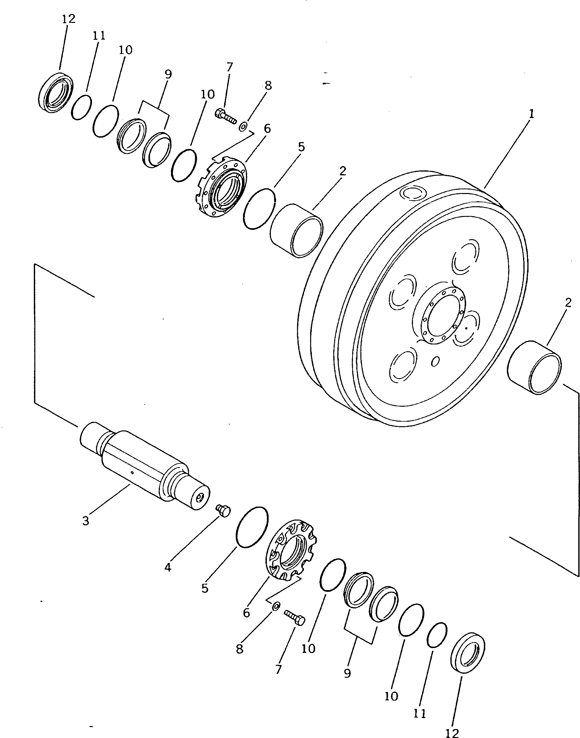 Схема запчастей Komatsu D475A-2 - ПЕРЕДН. ЛЕНИВЕЦ ГУСЕНИЦЫ
