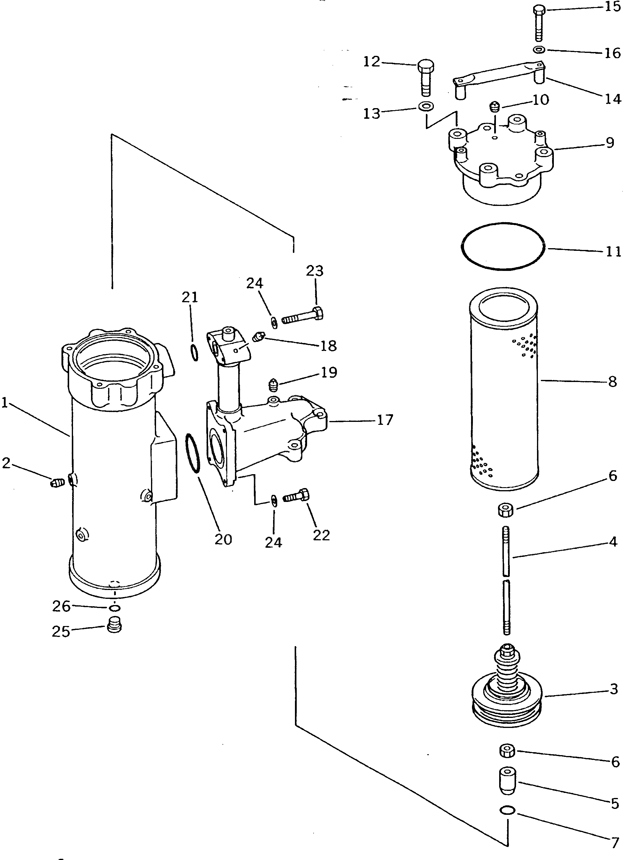 Схема запчастей Komatsu D475A-2 - СИЛОВАЯ ЛИНИЯ ФИЛЬТР. СИСТЕМА УПРАВЛЕНИЯ