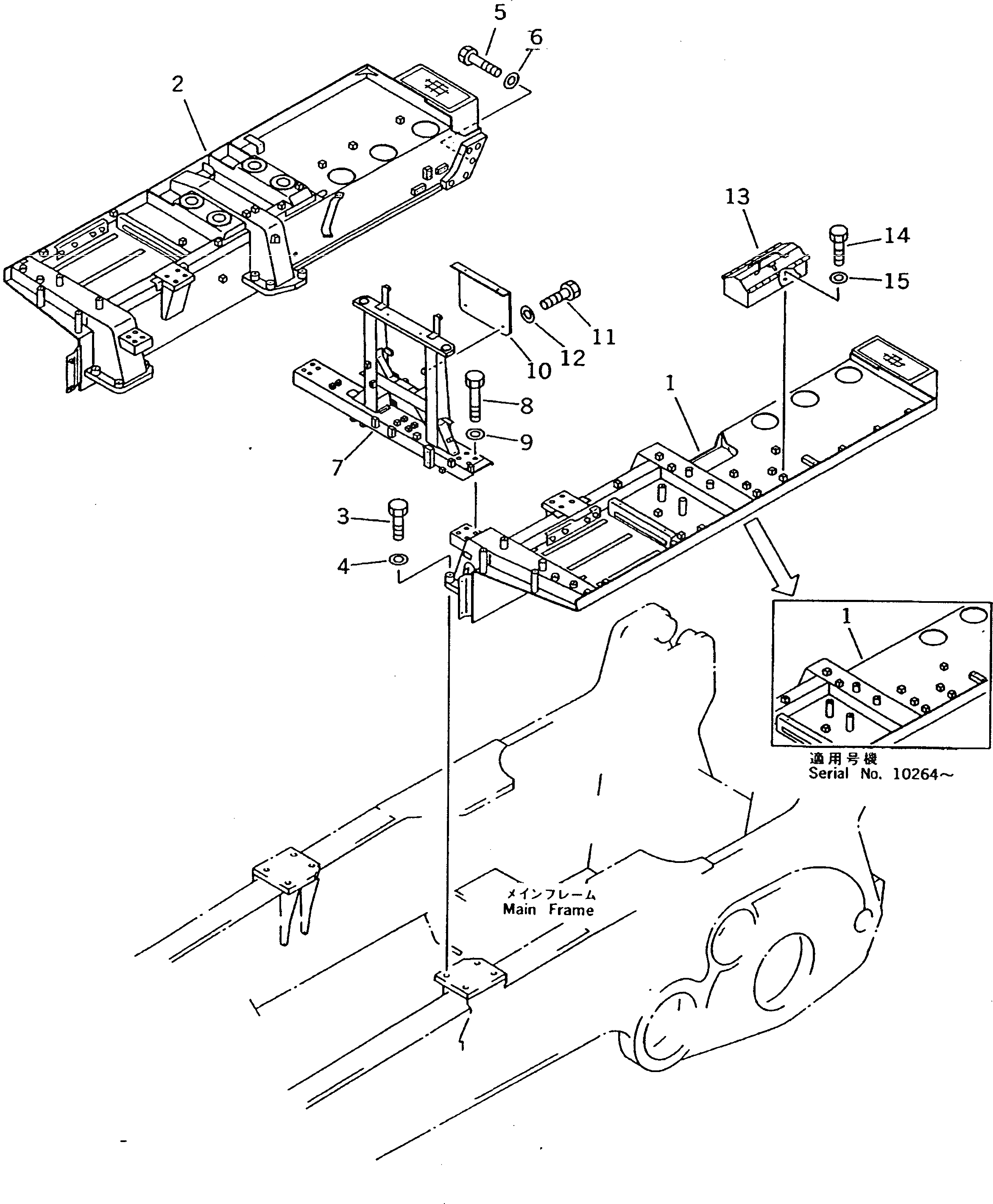 Схема запчастей Komatsu D475A-2 - КРЫЛО ЧАСТИ КОРПУСА