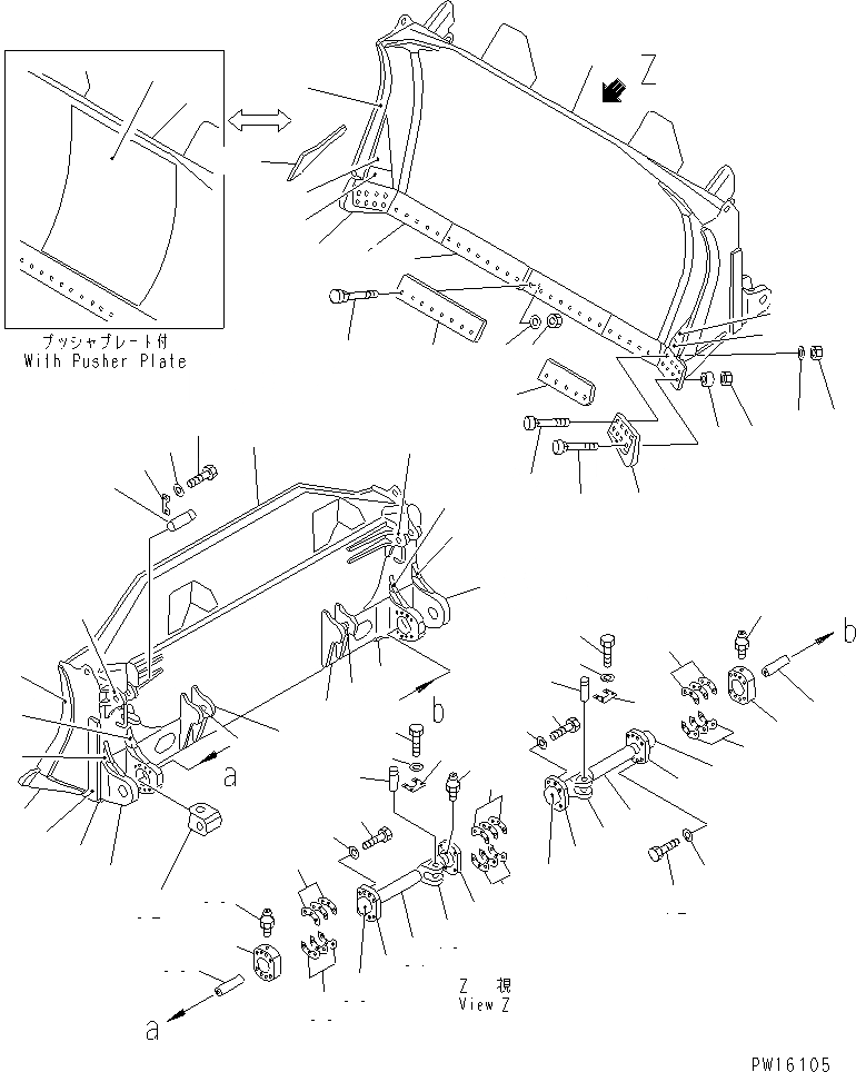 Схема запчастей Komatsu D475A-2 - ПРЯМ. ОТВАЛ ПОЛУСФЕРИЧ. ОТВАЛ РАБОЧЕЕ ОБОРУДОВАНИЕ
