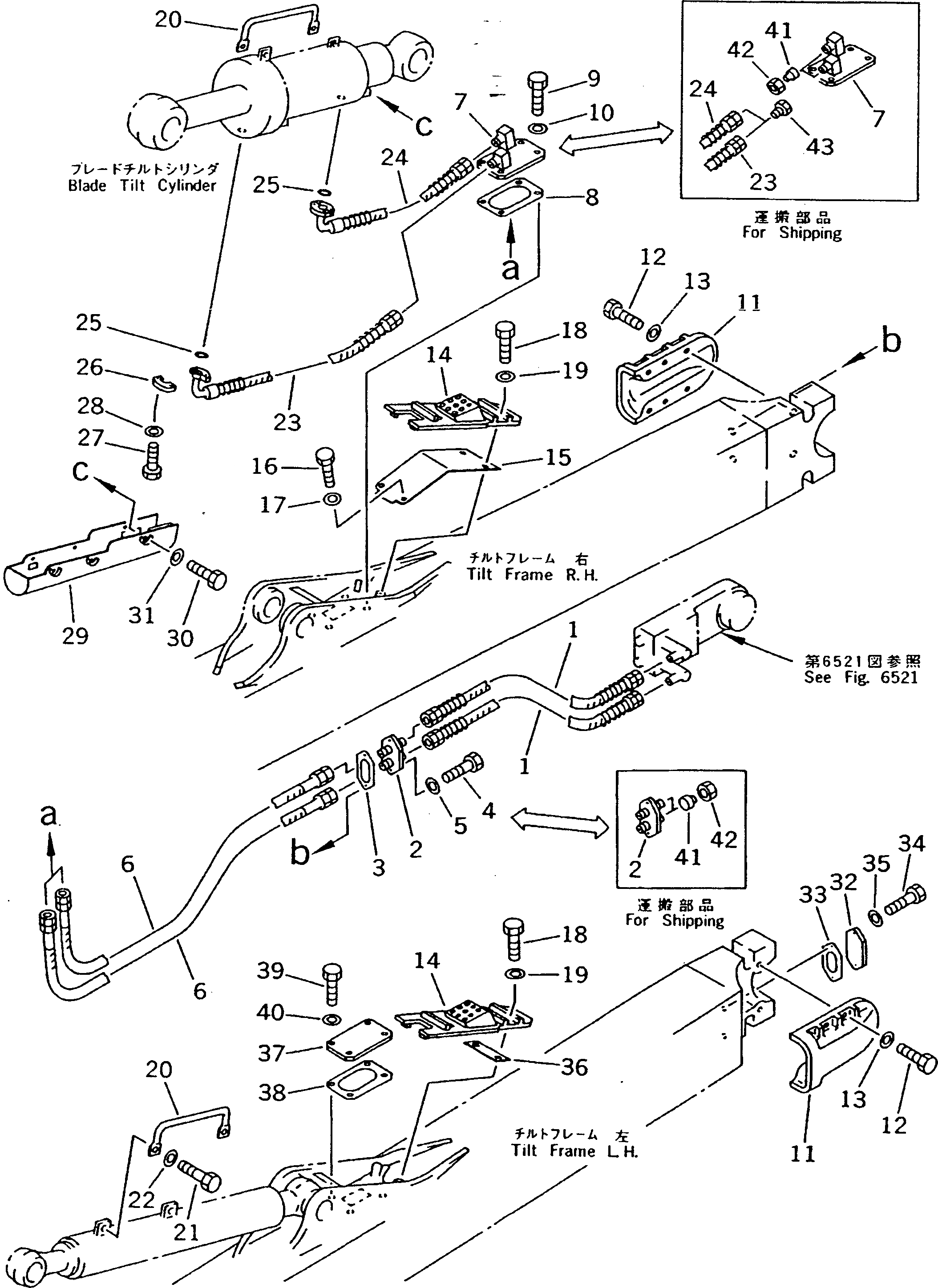 Схема запчастей Komatsu D475A-2 - ГИДРОЛИНИЯ (ПЕРЕКОС. ОТВАЛА ЛИНИЯ) РАБОЧЕЕ ОБОРУДОВАНИЕ