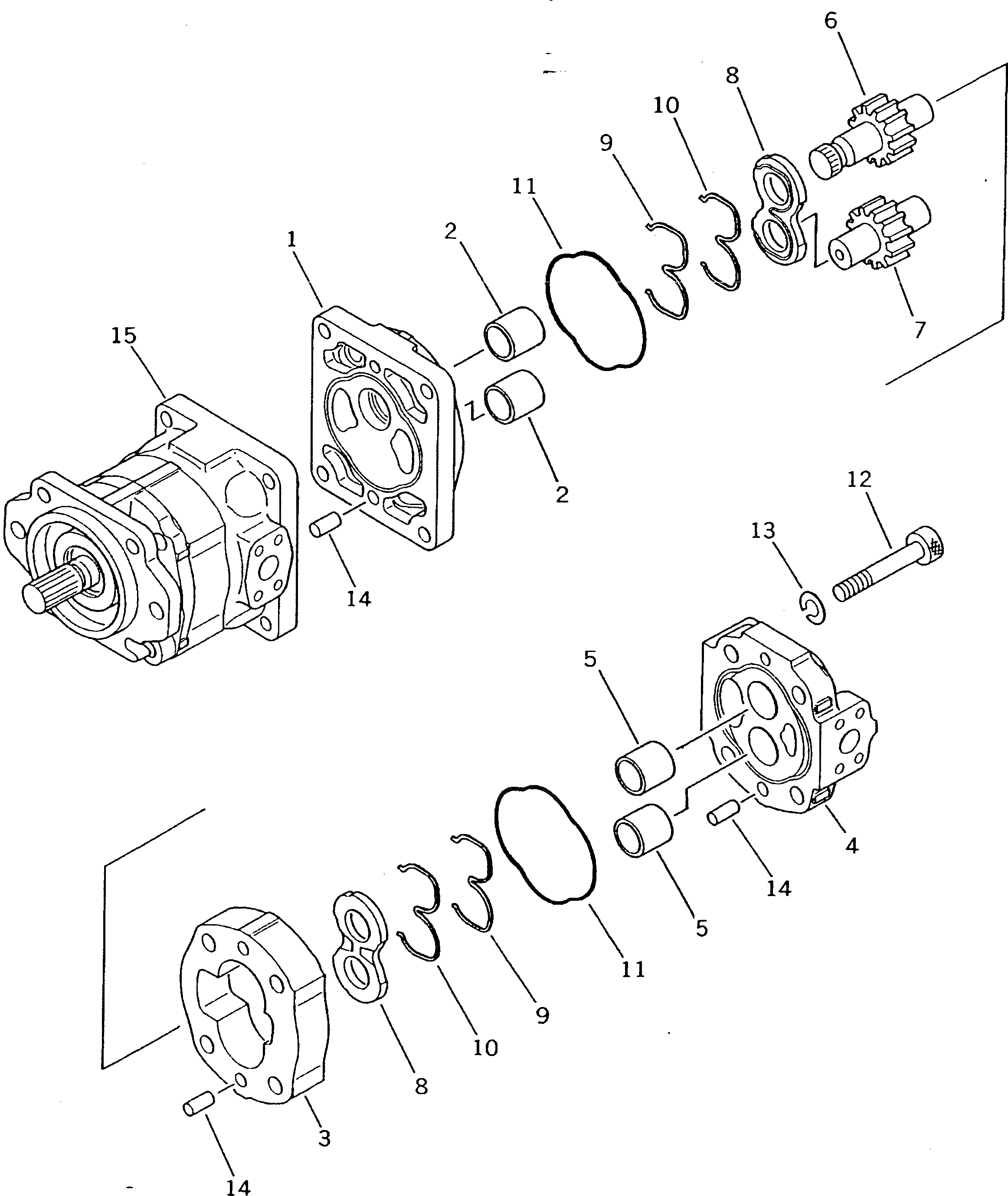 Схема запчастей Komatsu D475A-2 - ГИДР. НАСОС. (ПРИВОД ВЕНТИЛЯТОРА) (/) КОМПОНЕНТЫ ДВИГАТЕЛЯ И ЭЛЕКТРИКА