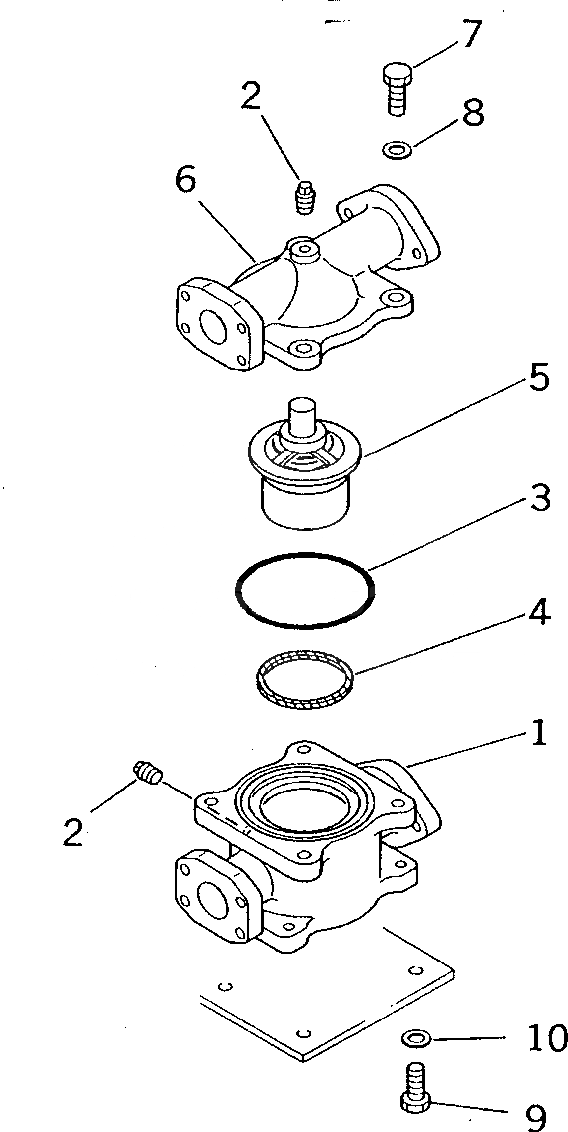 Схема запчастей Komatsu D475A-2 - THERMO КЛАПАН КОМПОНЕНТЫ ДВИГАТЕЛЯ И ЭЛЕКТРИКА