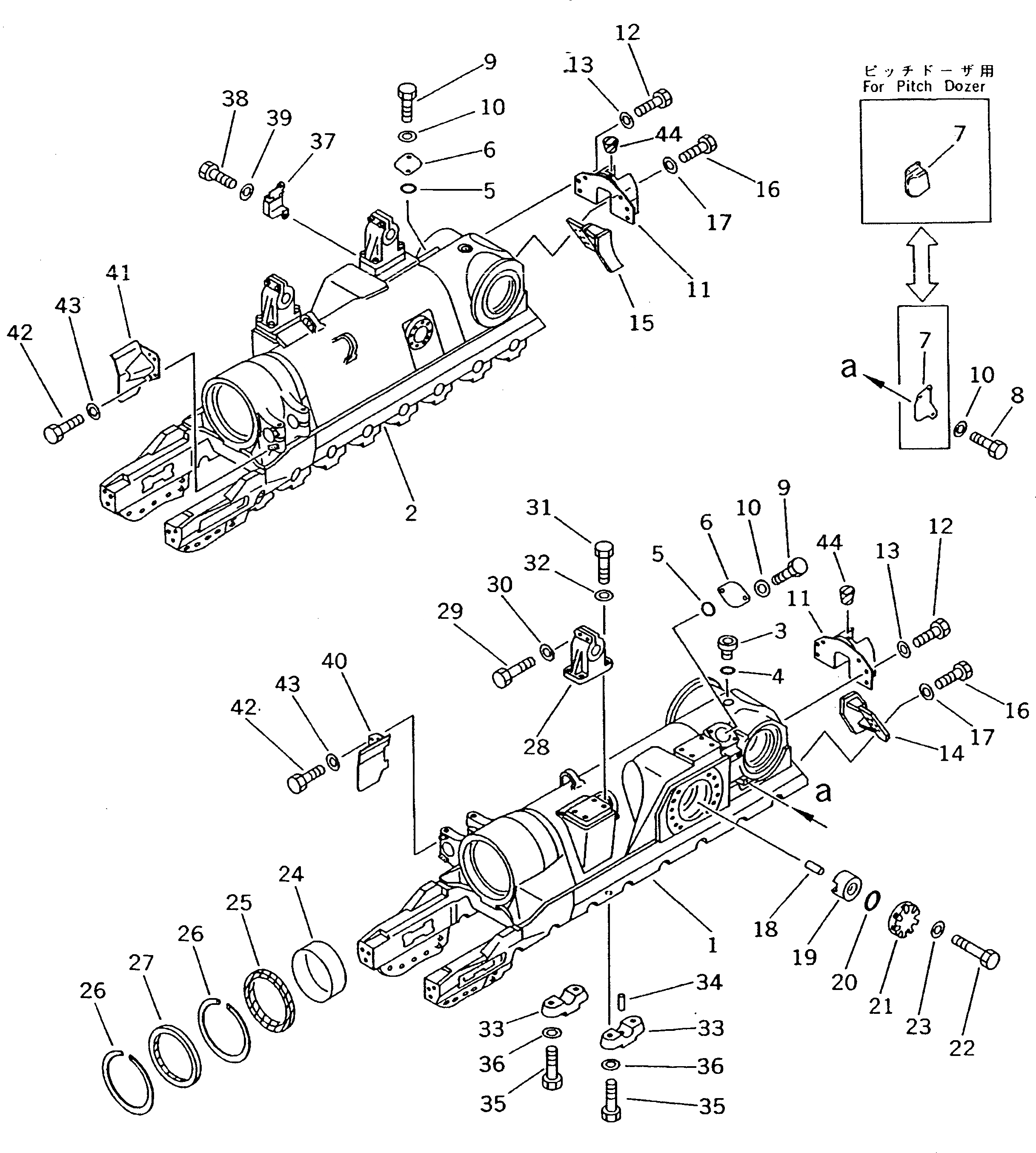 Схема запчастей Komatsu D475A-2 - ГУСЕНИЧНАЯ РАМА ГУСЕНИЦЫ