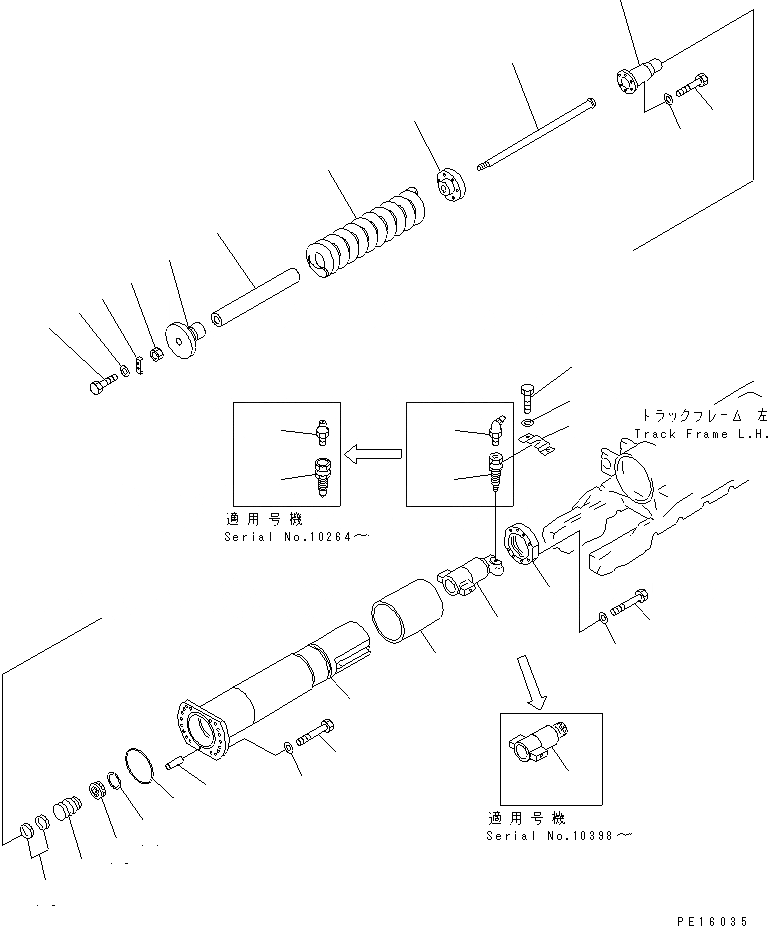 Схема запчастей Komatsu D475A-2 - ПРУЖИНА ГУСЕНИЦЫ