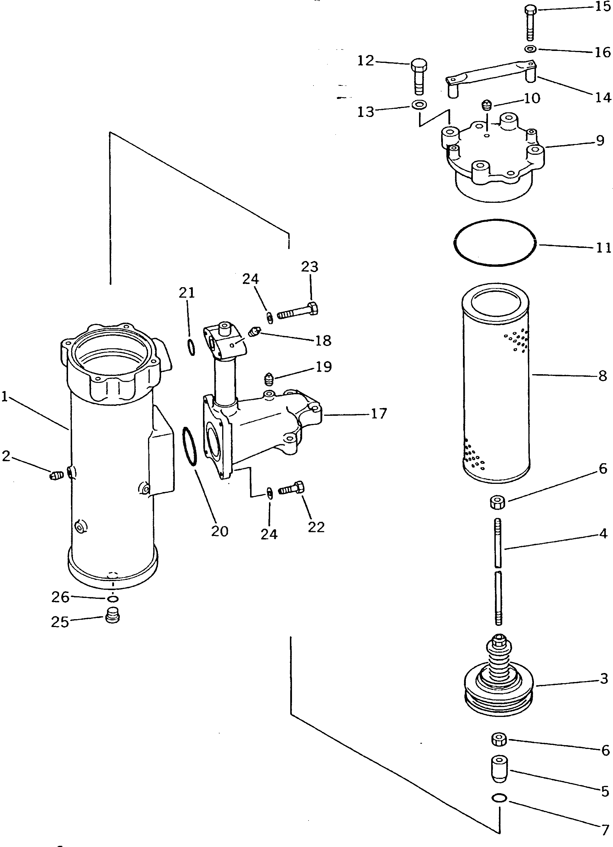 Схема запчастей Komatsu D475A-2 - СИЛОВАЯ ЛИНИЯ ФИЛЬТР. СИСТЕМА УПРАВЛЕНИЯ