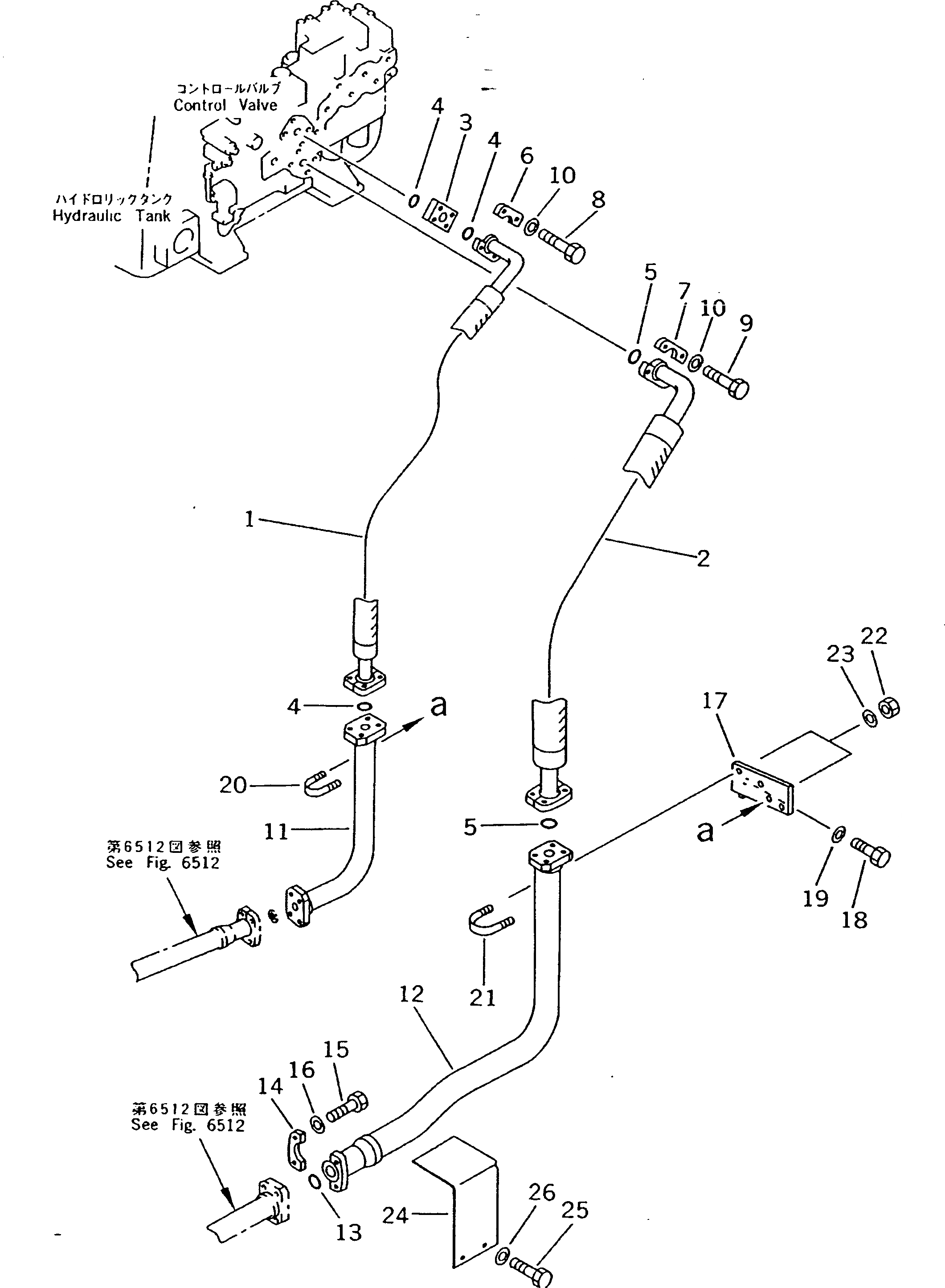 Схема запчастей Komatsu D475A-2 - ГИДРОЛИНИЯ (ПОДЪЕМ. ОТВАЛА ЛИНИЯ) (/) УПРАВЛ-Е РАБОЧИМ ОБОРУДОВАНИЕМ