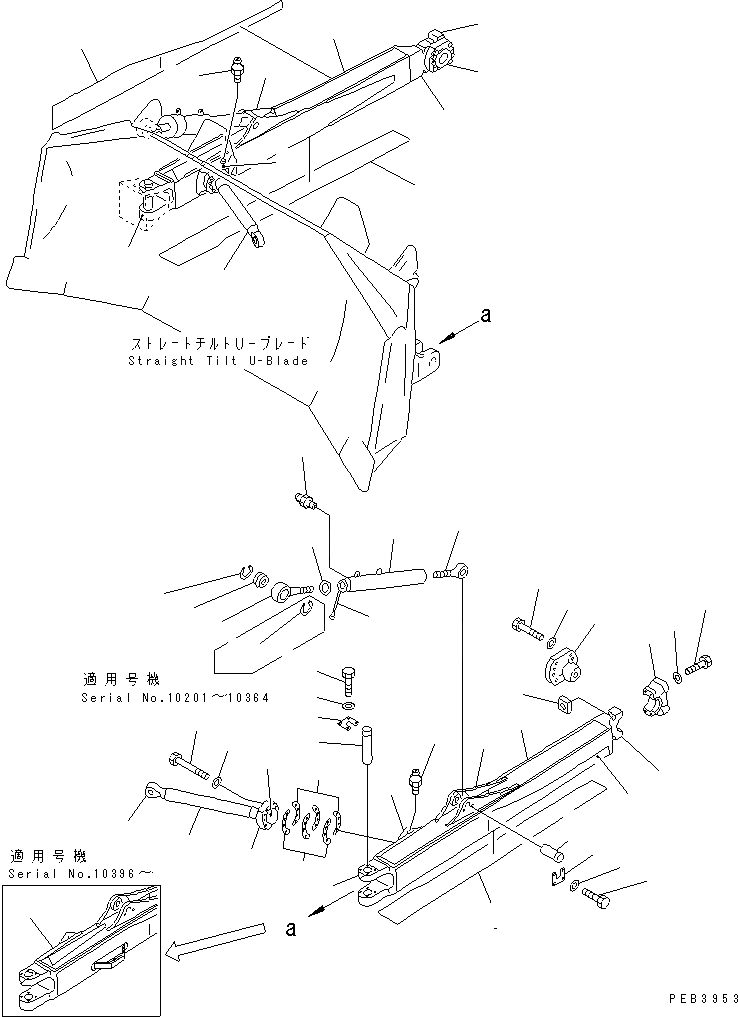 Схема запчастей Komatsu D475A-2 - РАМА ПРЯМ. ОТВАЛА (УСИЛЕНН.)(№9-) РАБОЧЕЕ ОБОРУДОВАНИЕ