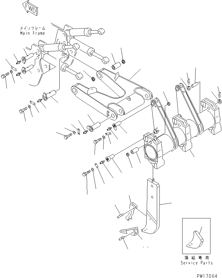 Схема запчастей Komatsu D475A-2 - MULTI SHANK РЫХЛИТЕЛЬ (РЕГУЛИР. ТИП) РАБОЧЕЕ ОБОРУДОВАНИЕ