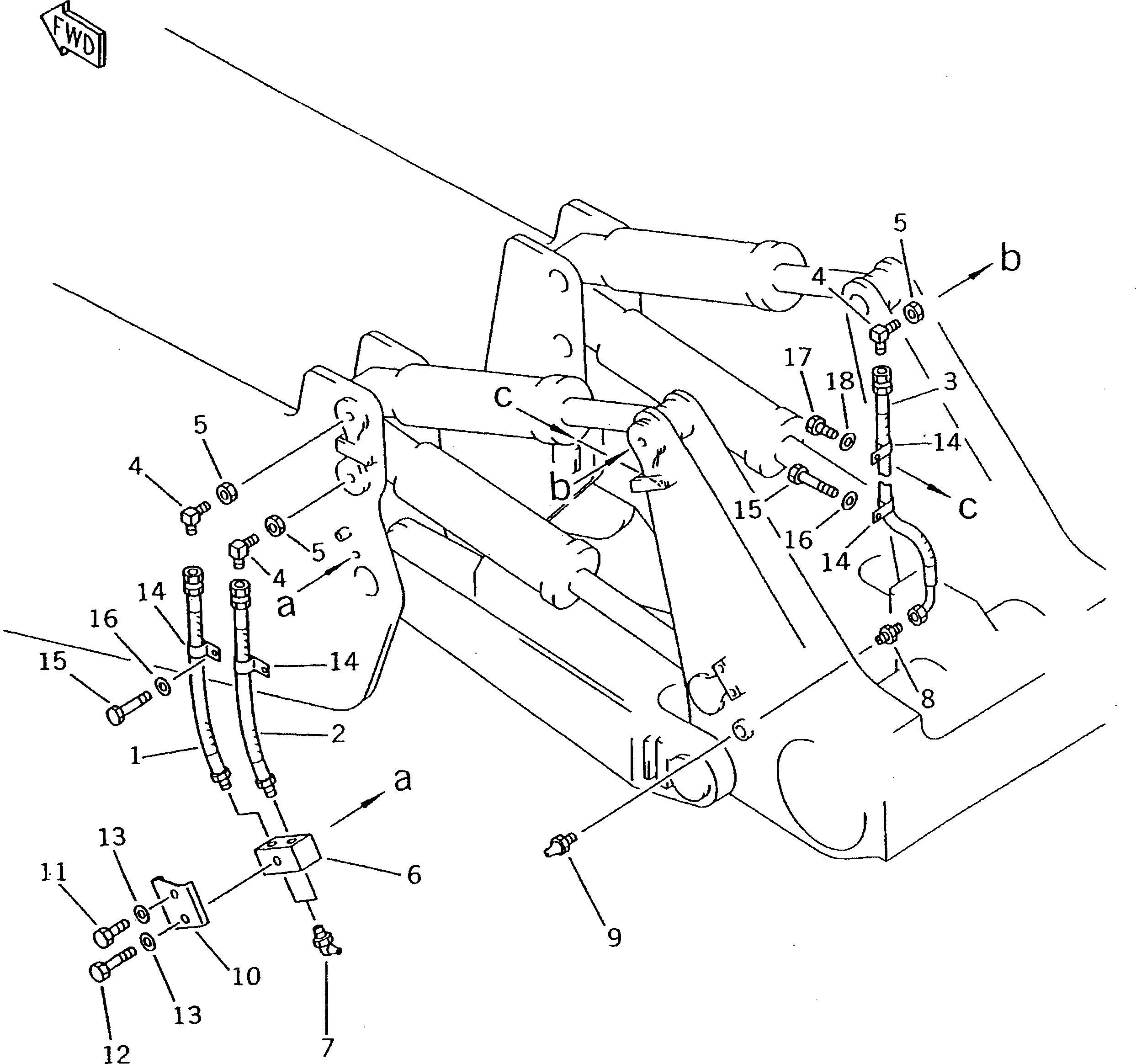 Схема запчастей Komatsu D475A-2 - СМАЗ. ТРУБЫ (ДЛЯ РЫХЛИТЕЛЬ) РАБОЧЕЕ ОБОРУДОВАНИЕ